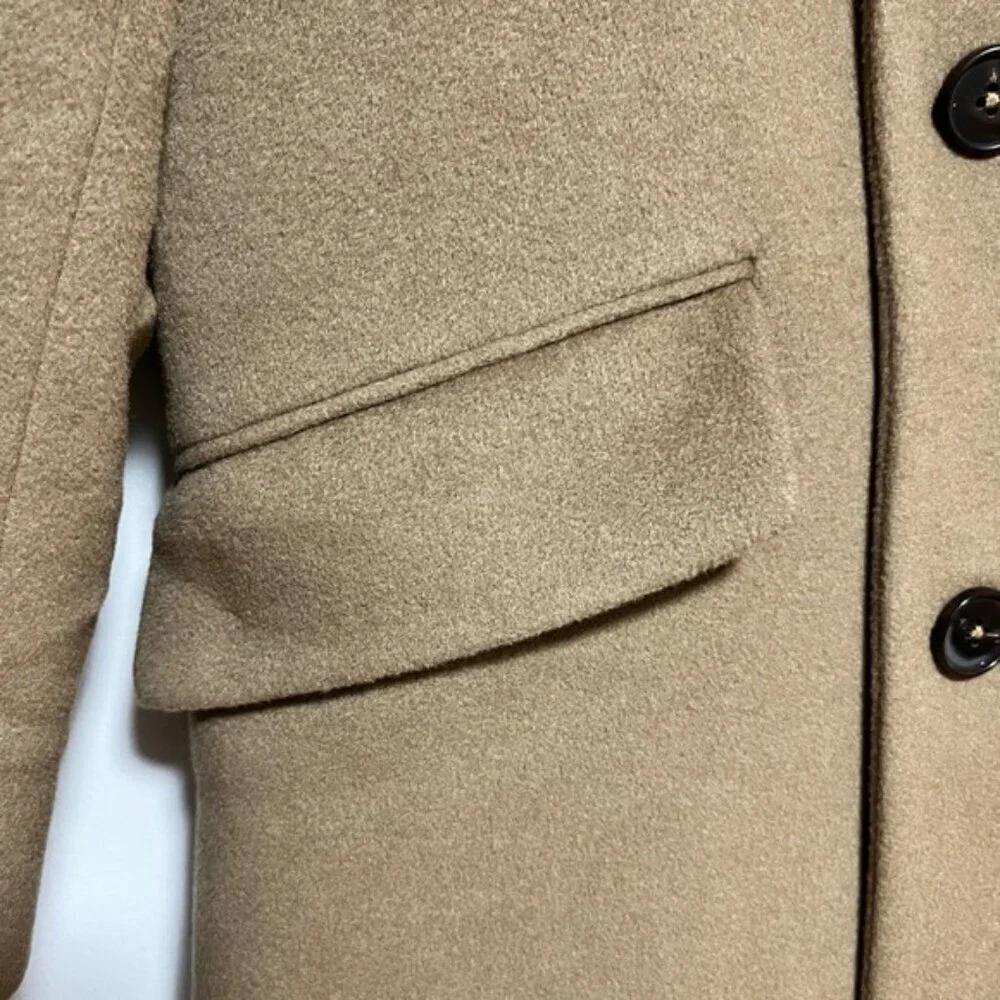 Altea Italian Double-Breasted Cashmere Coat - Camel Brown - Made in Italy